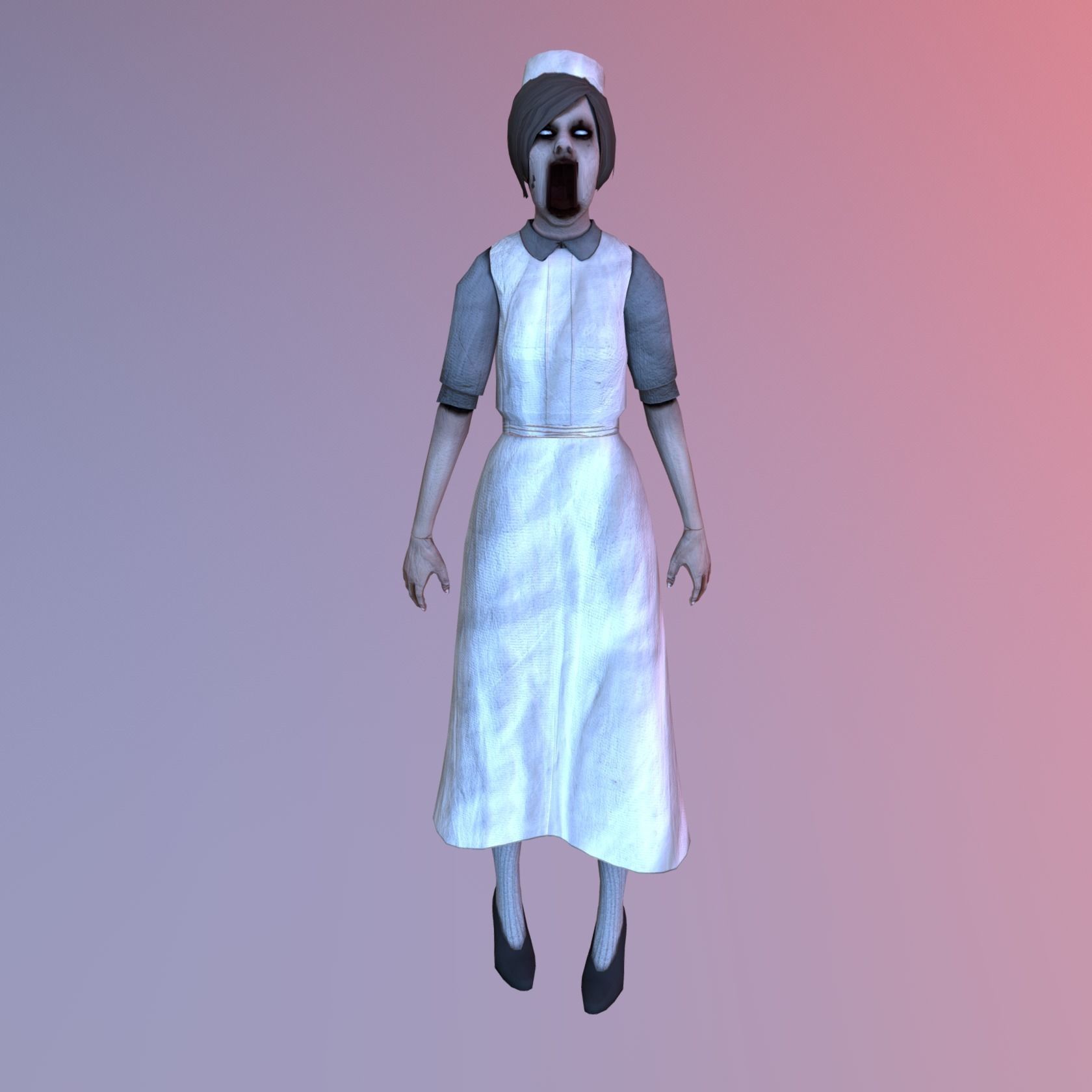Horror Nurse Low-poly 3D model_2
