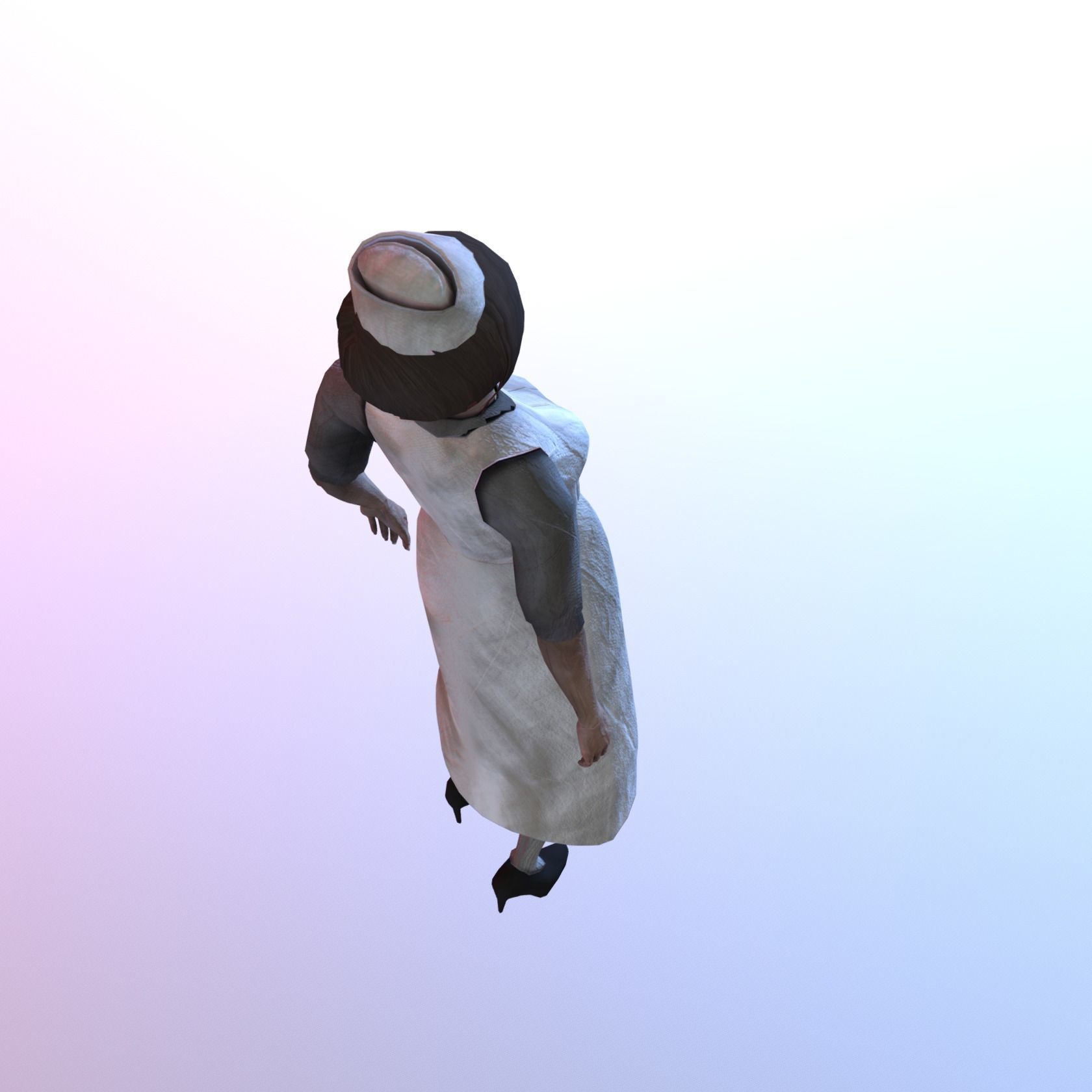 Horror Nurse Low-poly 3D model_4