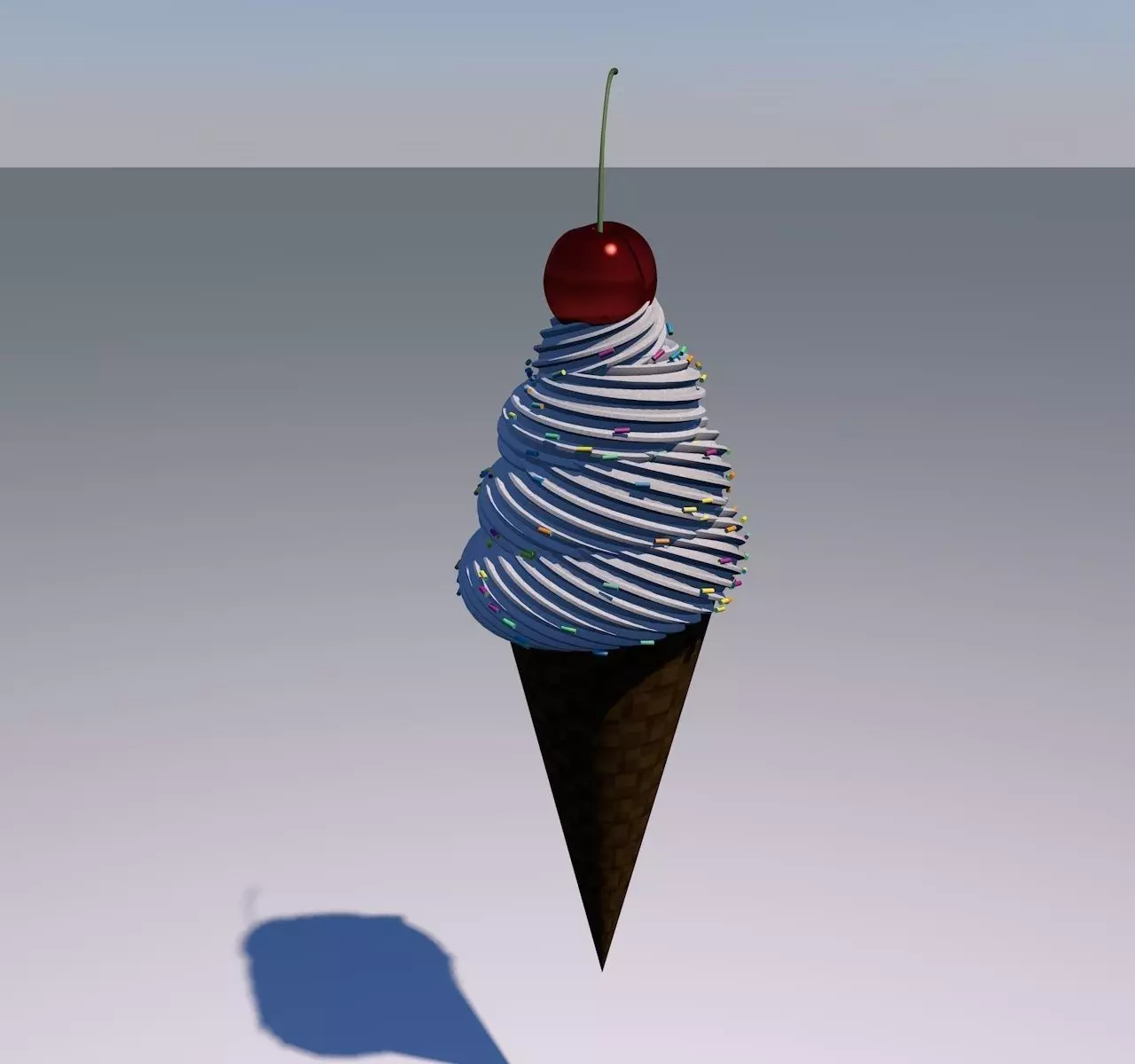 ice cream in white scene 3D model_0