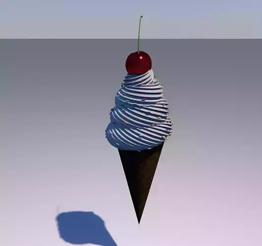 ice cream in white scene