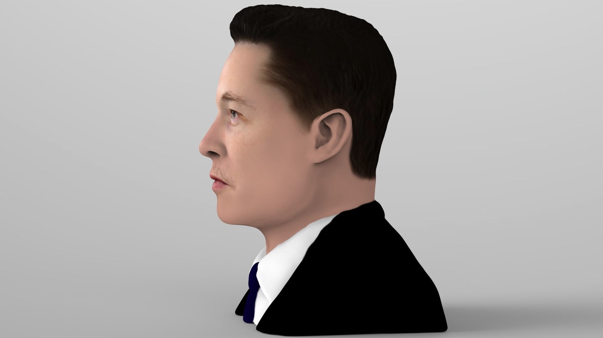 Elon Musk bust ready for full color 3D printing 3D print model_4
