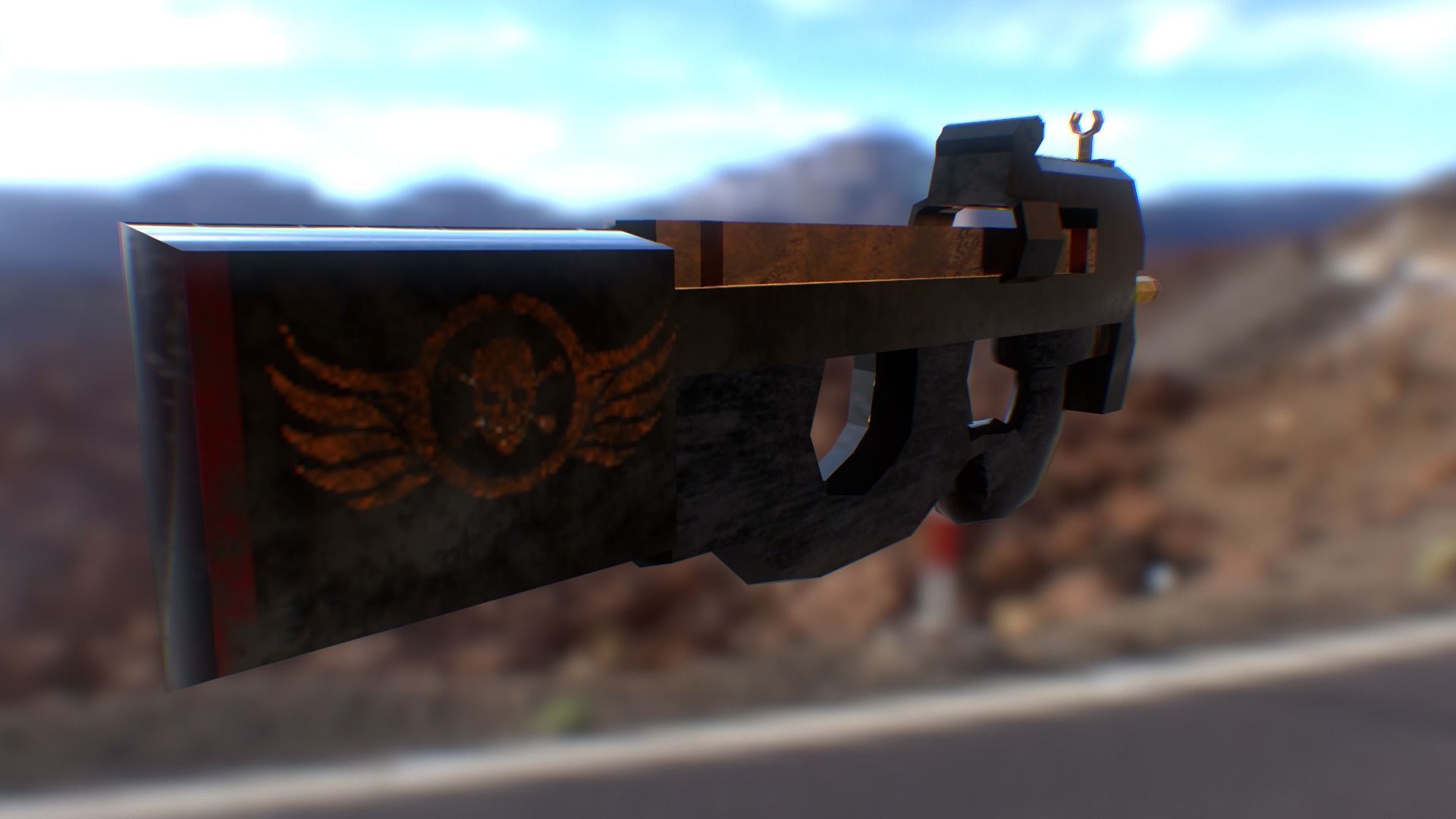 P90 Weapon Low Poly - Game Asset Low-poly 3D model_1