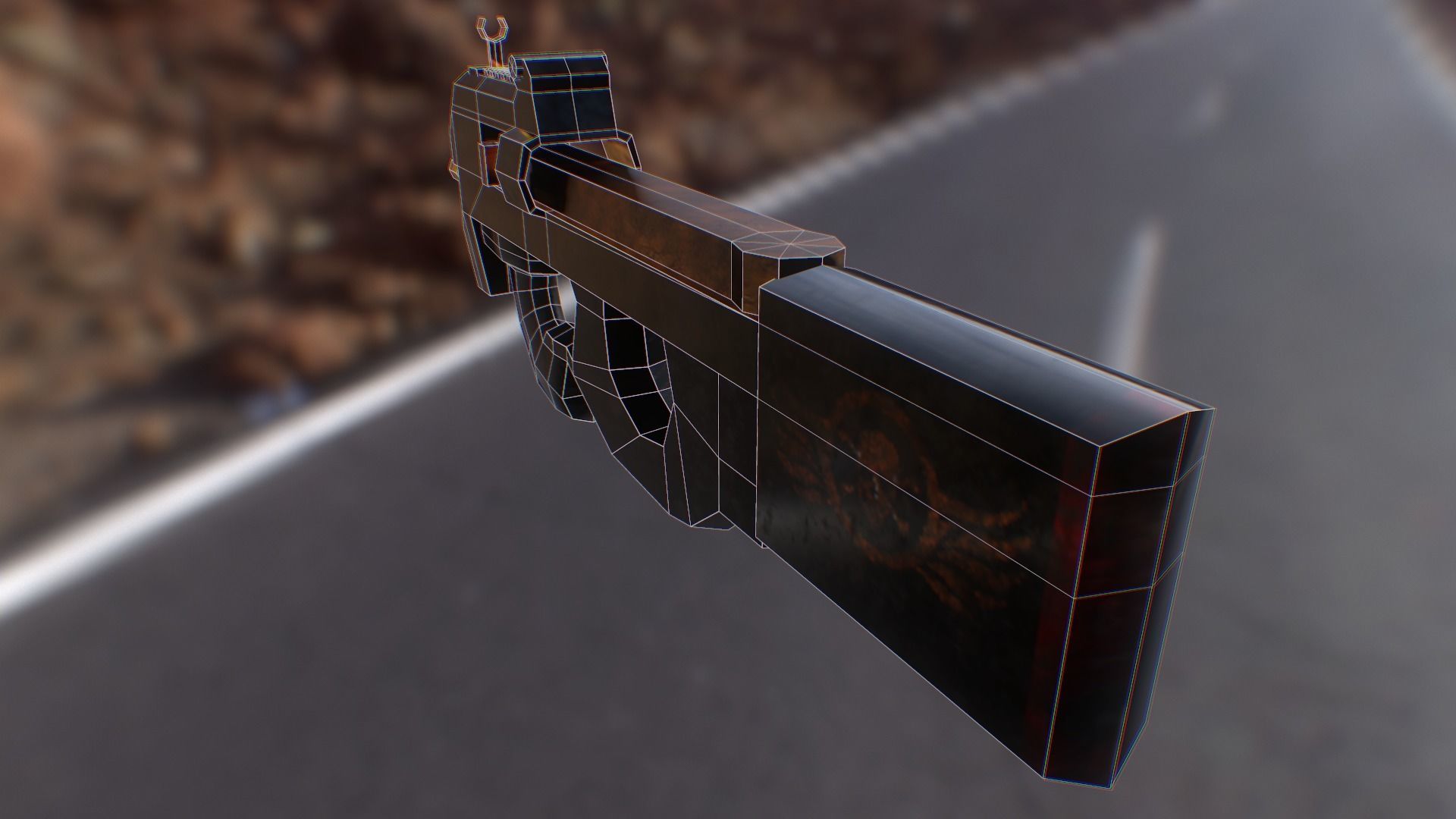 P90 Weapon Low Poly - Game Asset Low-poly 3D model_8