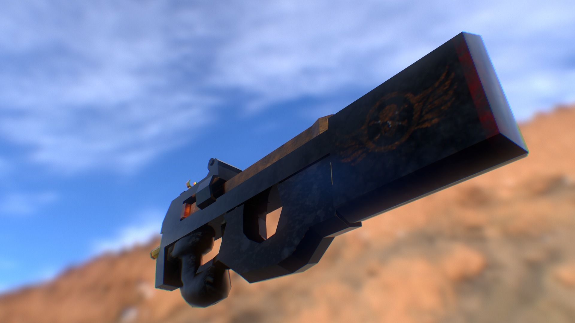 P90 Weapon Low Poly - Game Asset Low-poly 3D model_5