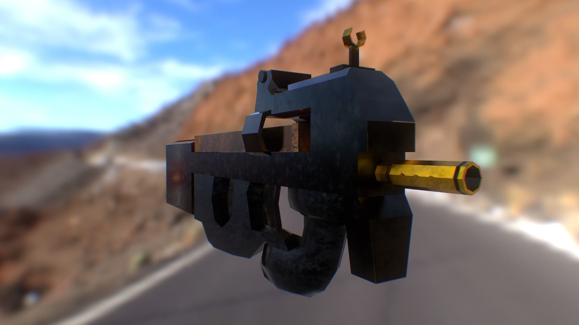 P90 Weapon Low Poly - Game Asset Low-poly 3D model_2