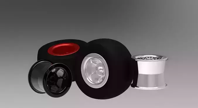 5 Rim and tire Free 3D model