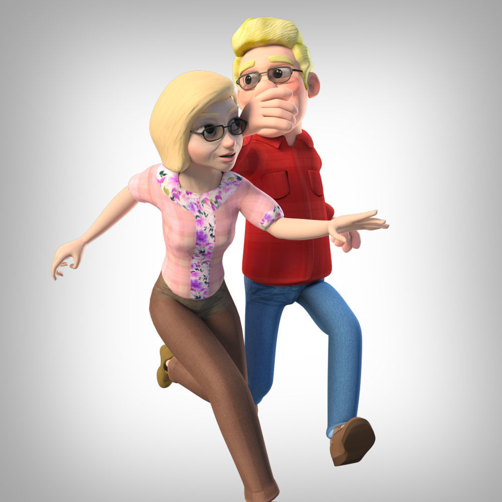 Grand father and Grand mother 3D model_3