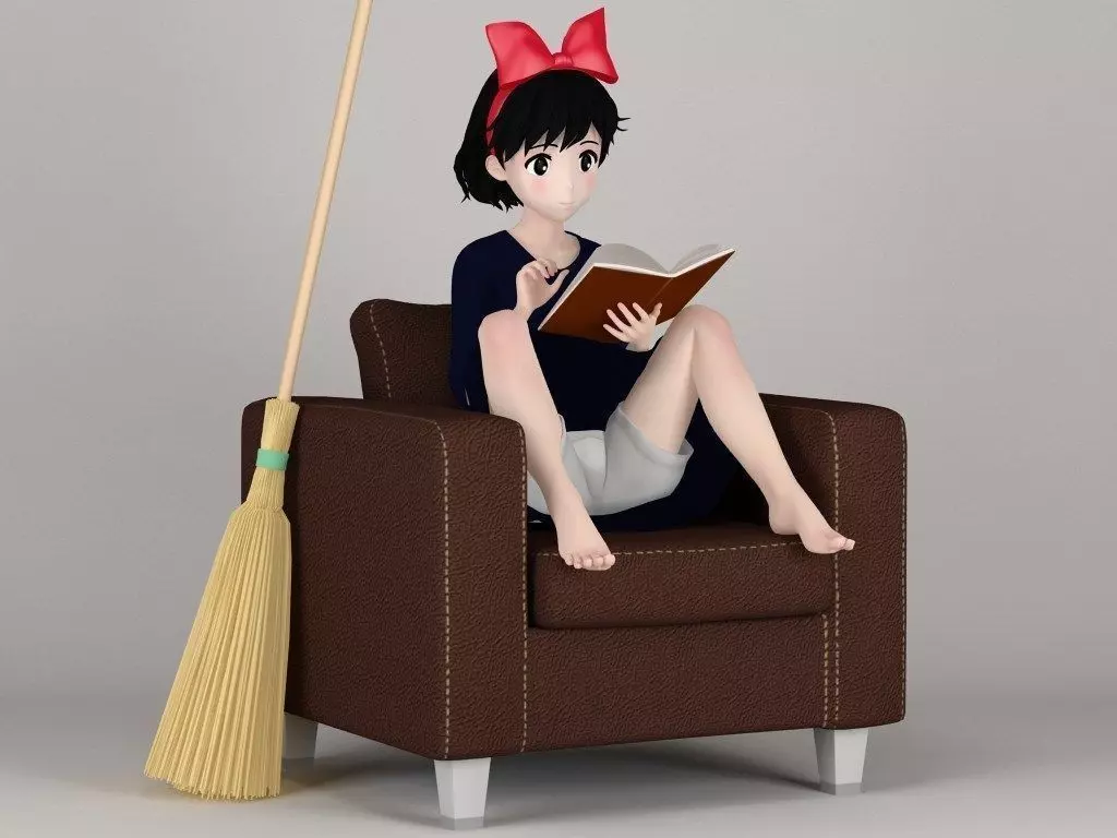 Kiki anime girl pose 03 3D model