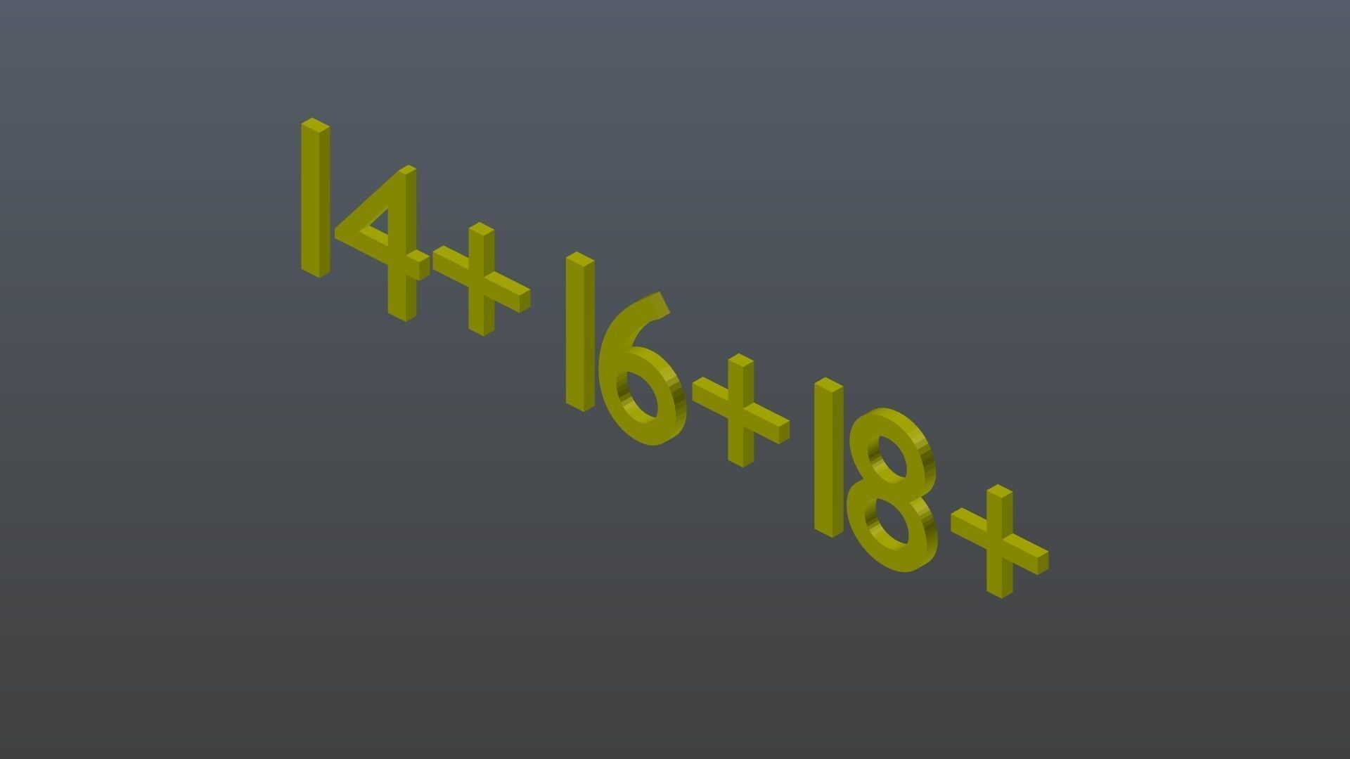 Symbols From 14 to 18 Low-poly 3D model_11