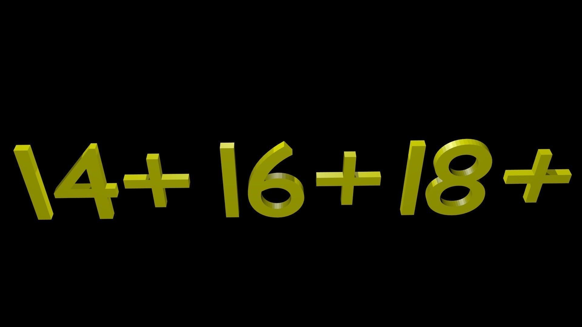 Symbols From 14 to 18 Low-poly 3D model_5