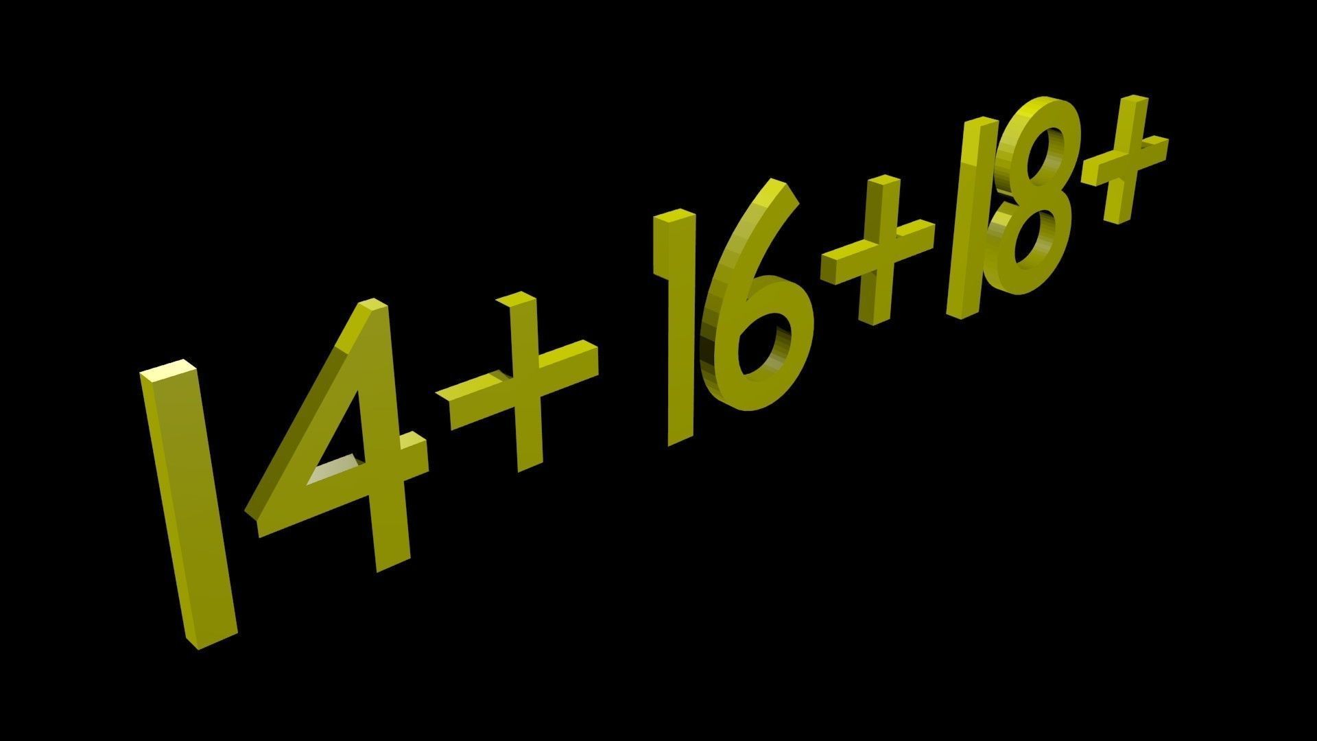 Symbols From 14 to 18 Low-poly 3D model_7