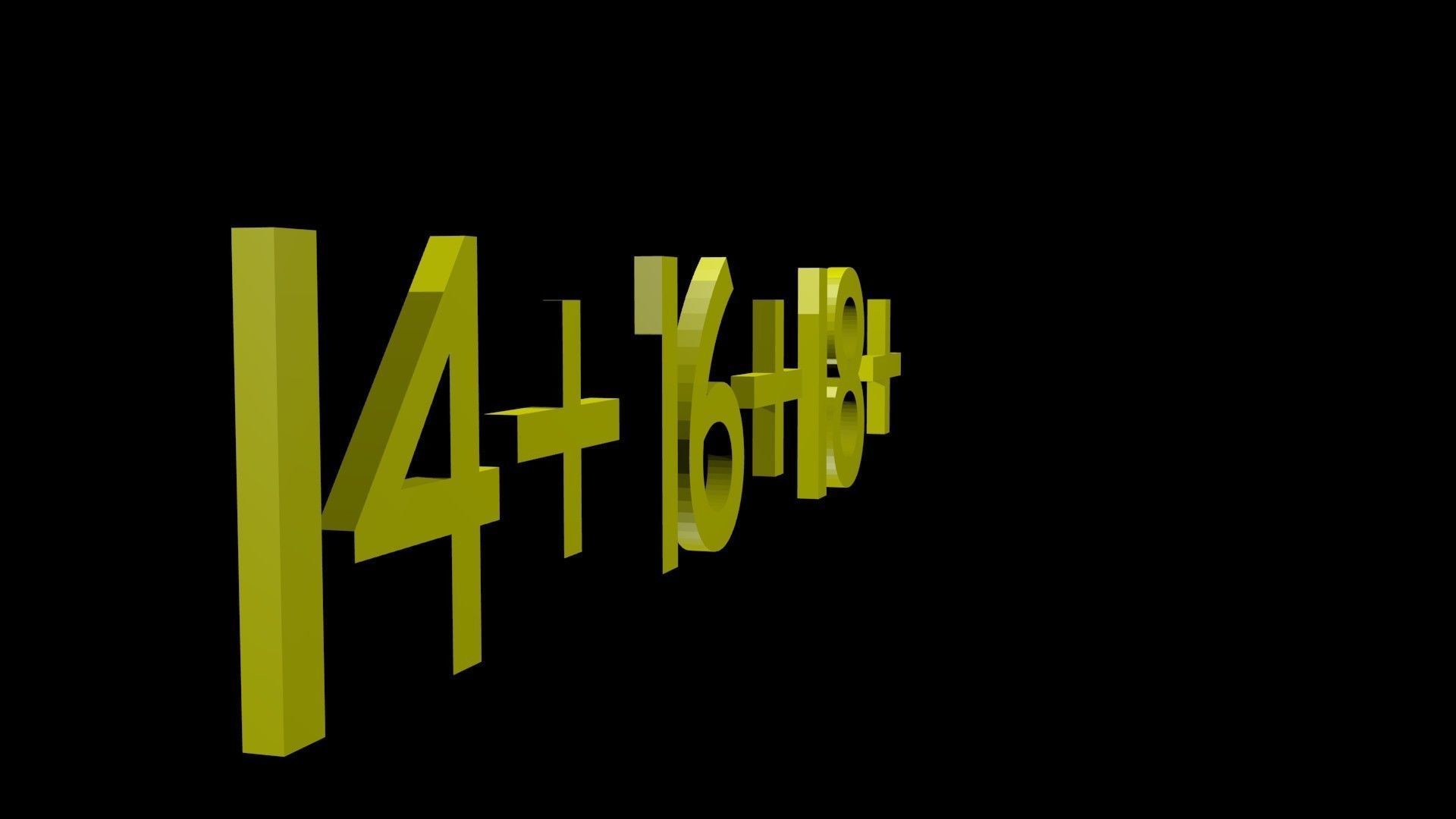 Symbols From 14 to 18 Low-poly 3D model_6