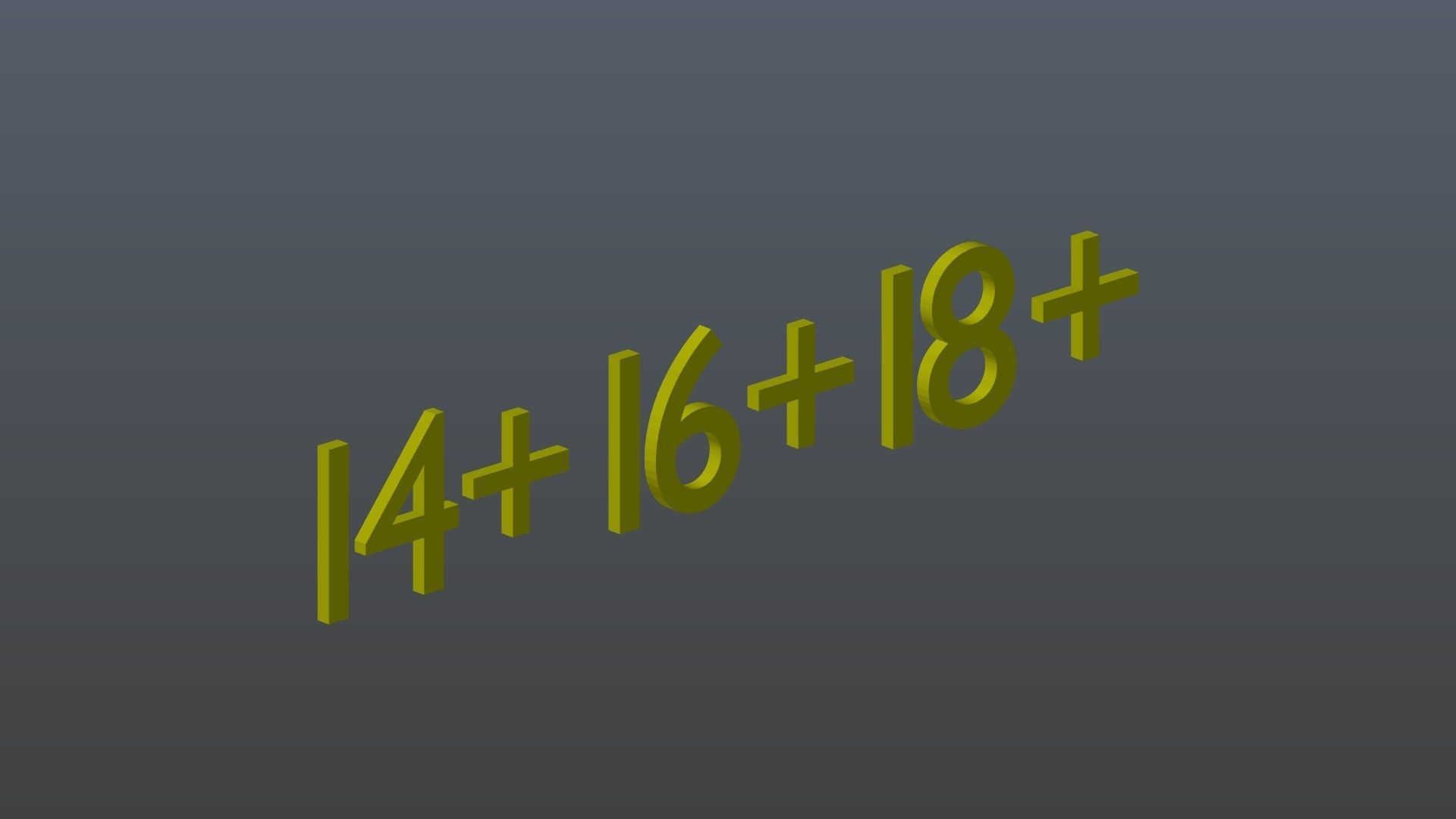 Symbols From 14 to 18 Low-poly 3D model_9