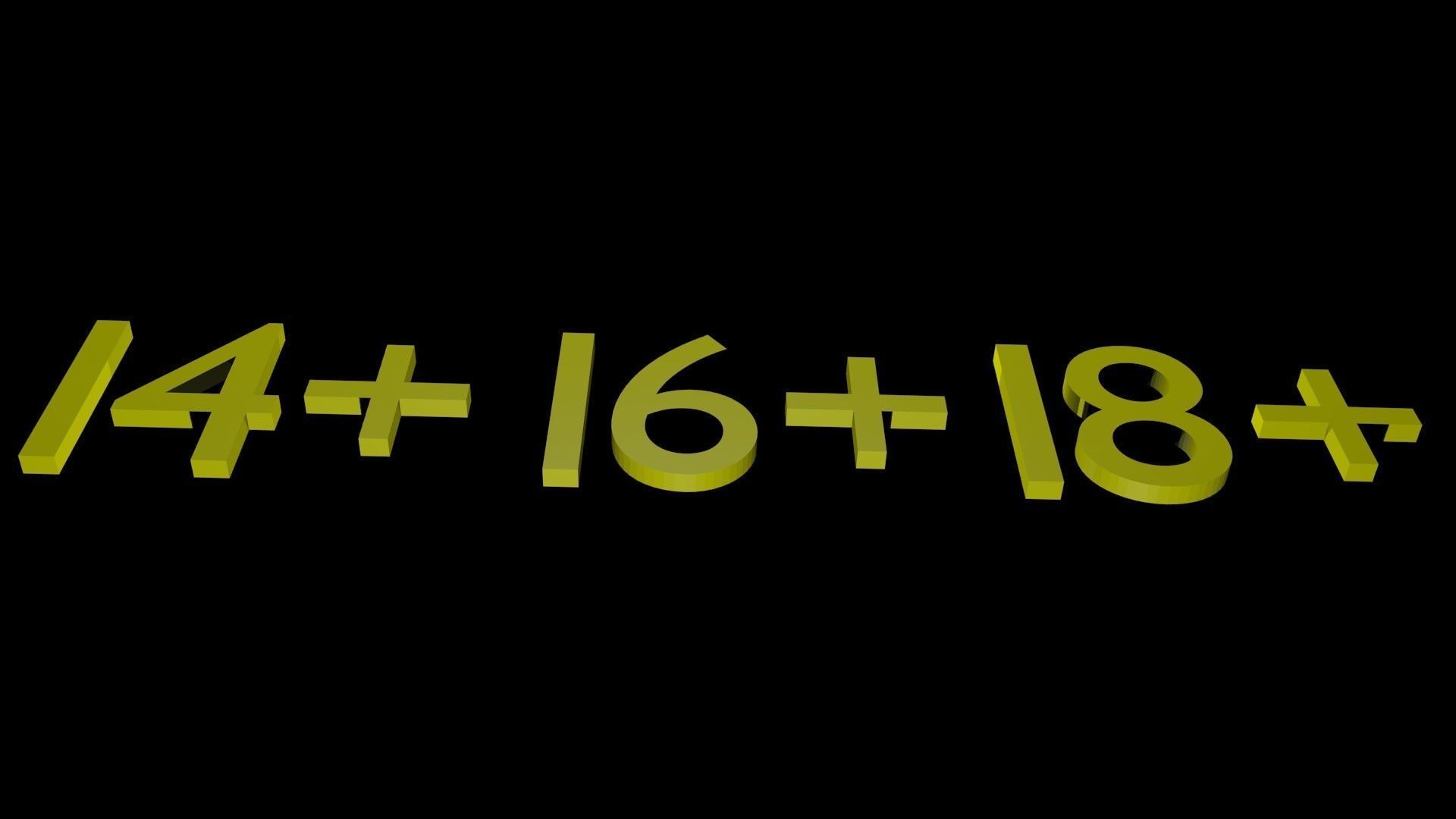 Symbols From 14 to 18 Low-poly 3D model_3