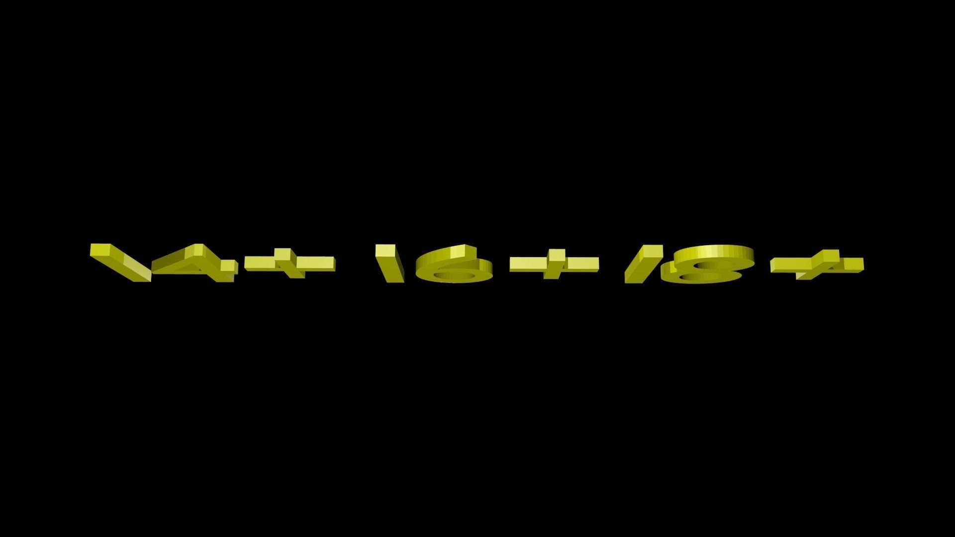 Symbols From 14 to 18 Low-poly 3D model_1