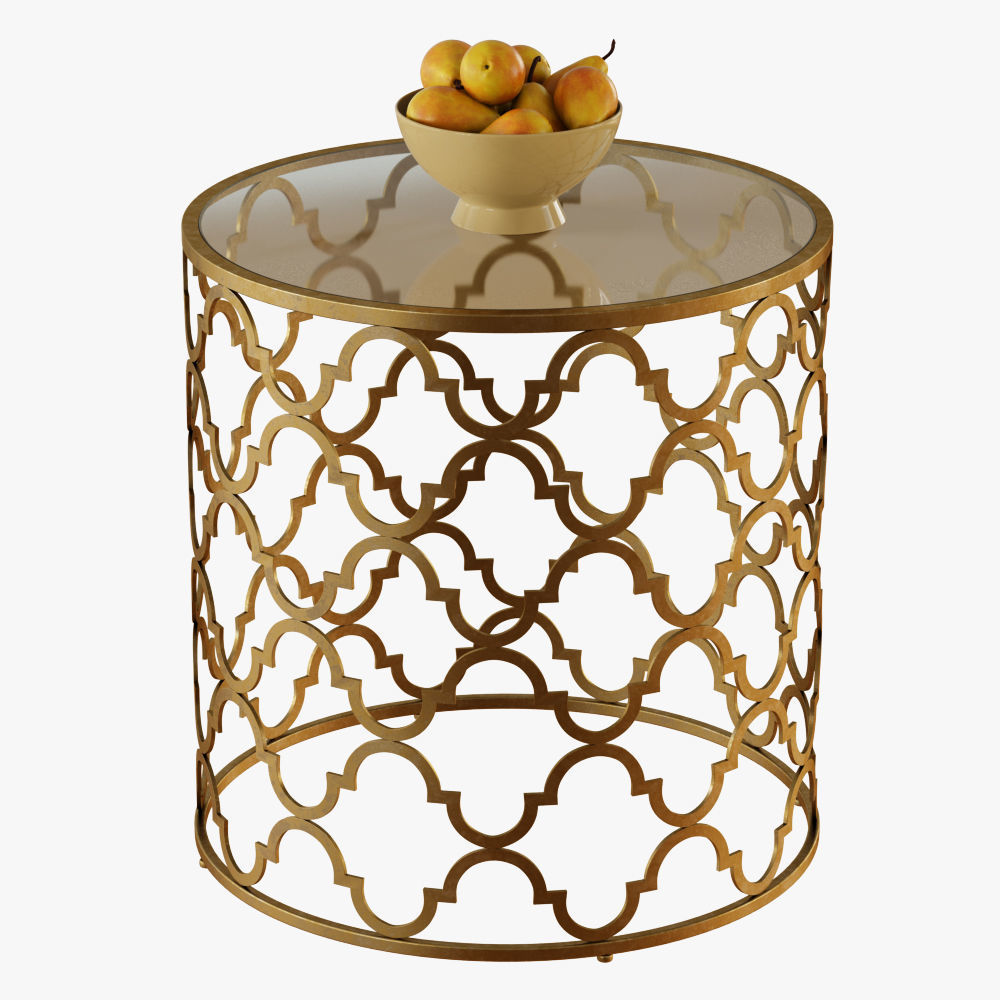Round Moroccan Side Table 3D model_1