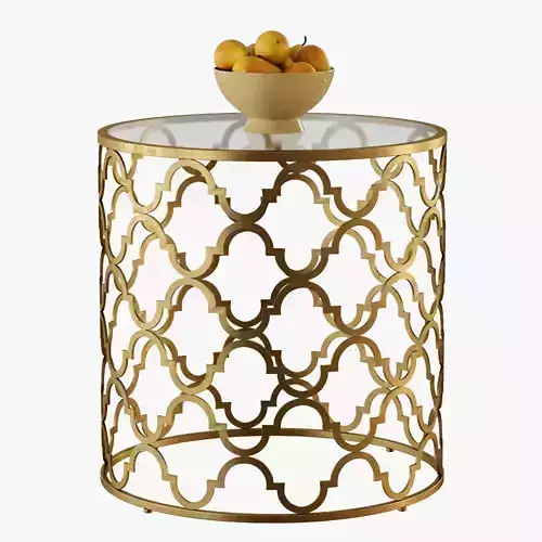 Round Moroccan Side Table 3D model