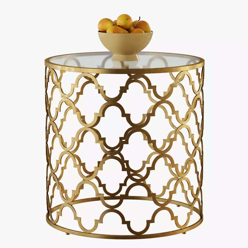 Round Moroccan Side Table 3D model_0