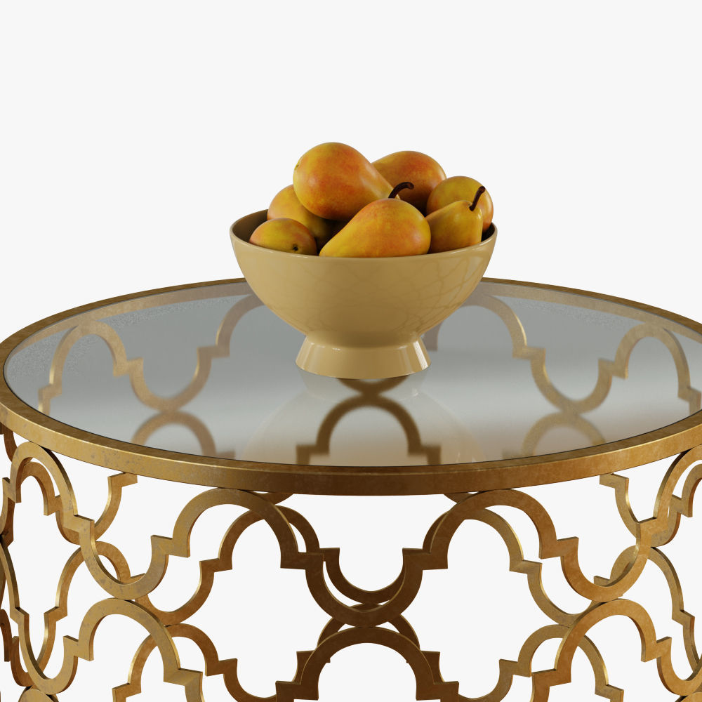 Round Moroccan Side Table 3D model_3