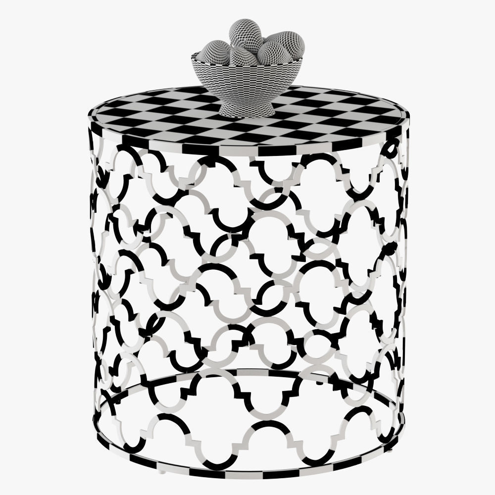 Round Moroccan Side Table 3D model_6