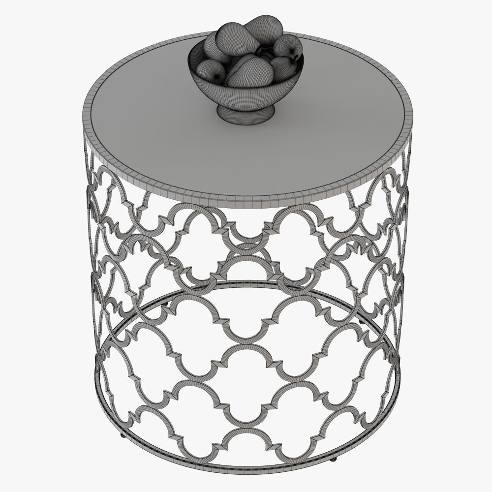 Round Moroccan Side Table 3D model_5