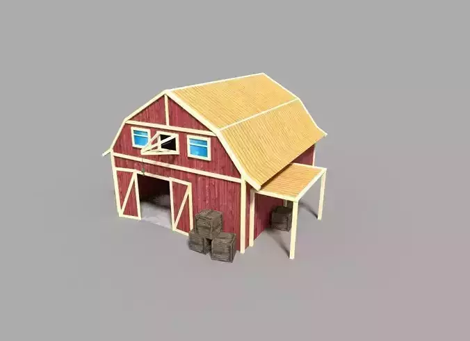 low poly farm silo Low-poly 3D model