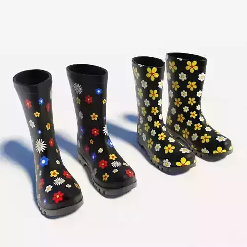 Flowery Wellies
