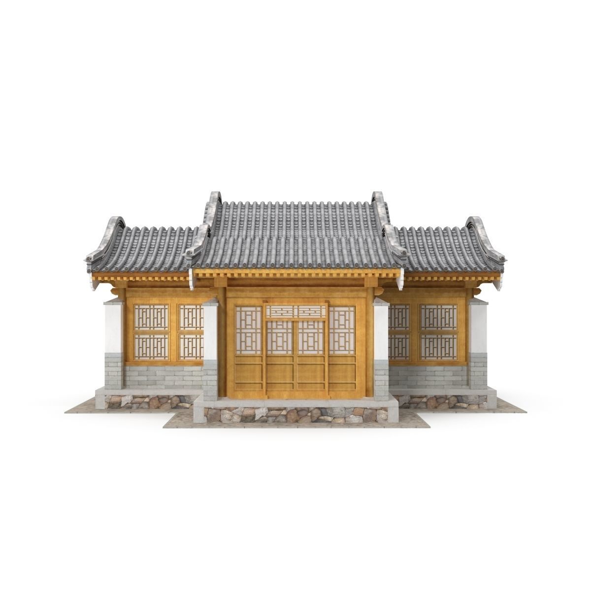 3D Chinese ancient architecture nine in one Low-poly 3D model_20