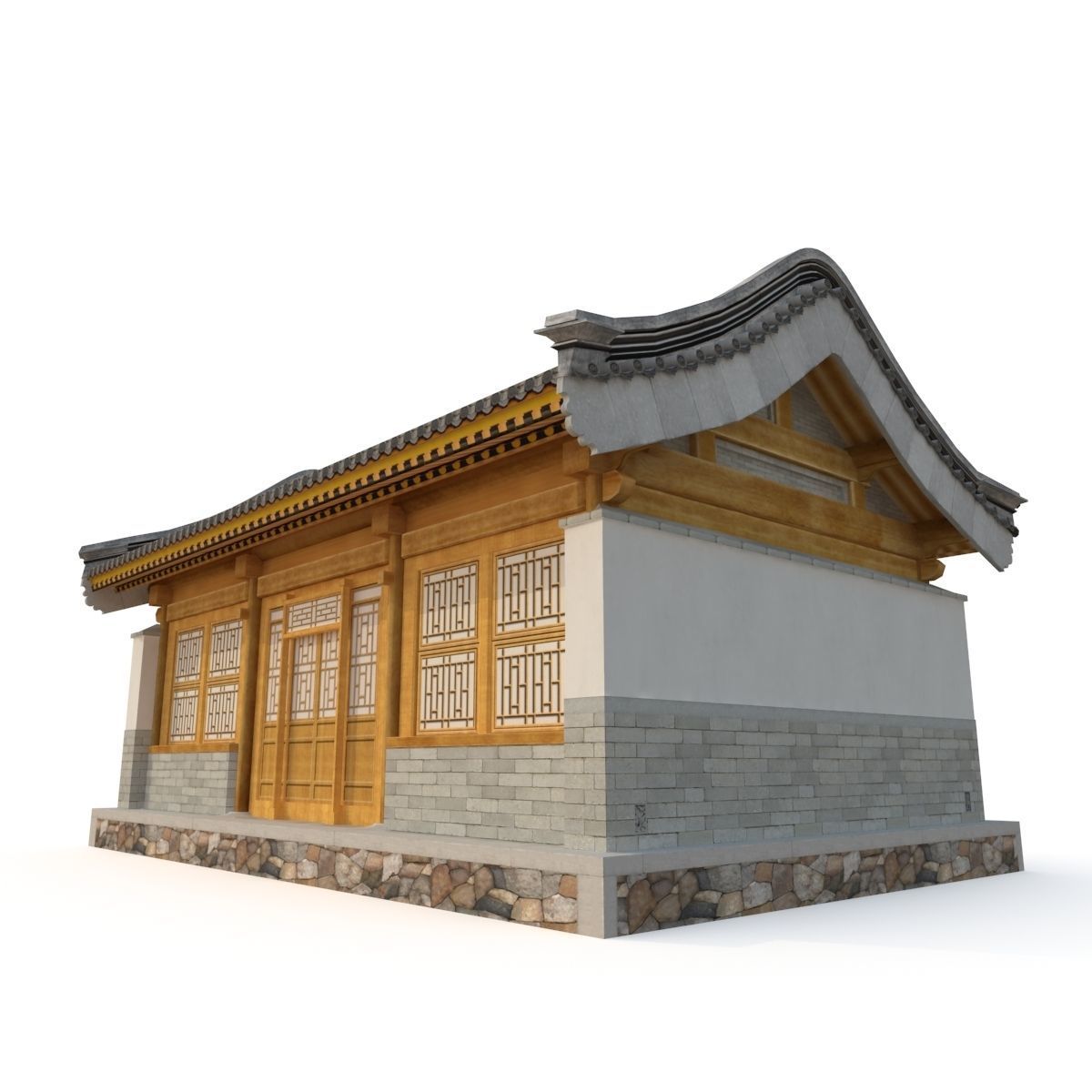 3D Chinese ancient architecture nine in one Low-poly 3D model_9