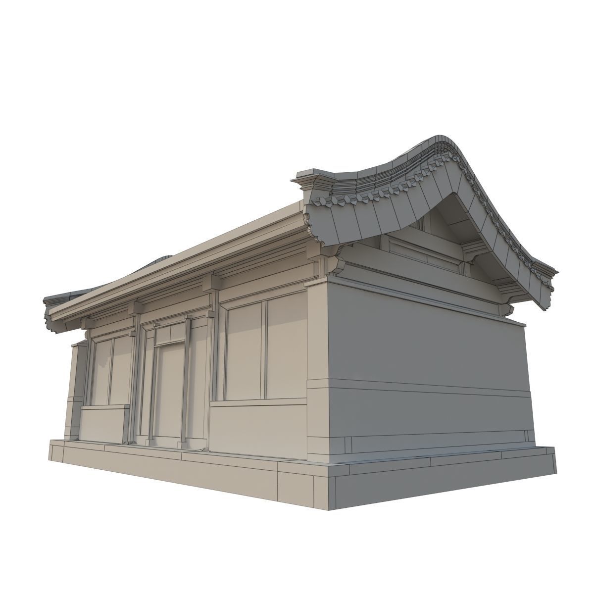 3D Chinese ancient architecture nine in one Low-poly 3D model_10