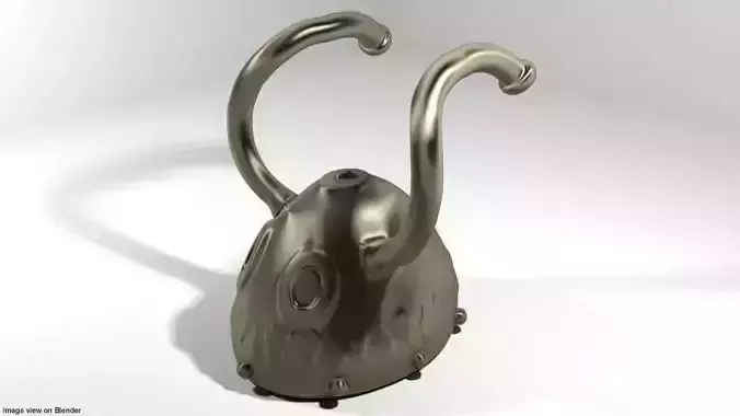 Ancient Combat Helmet - Celtic Horn 3D model