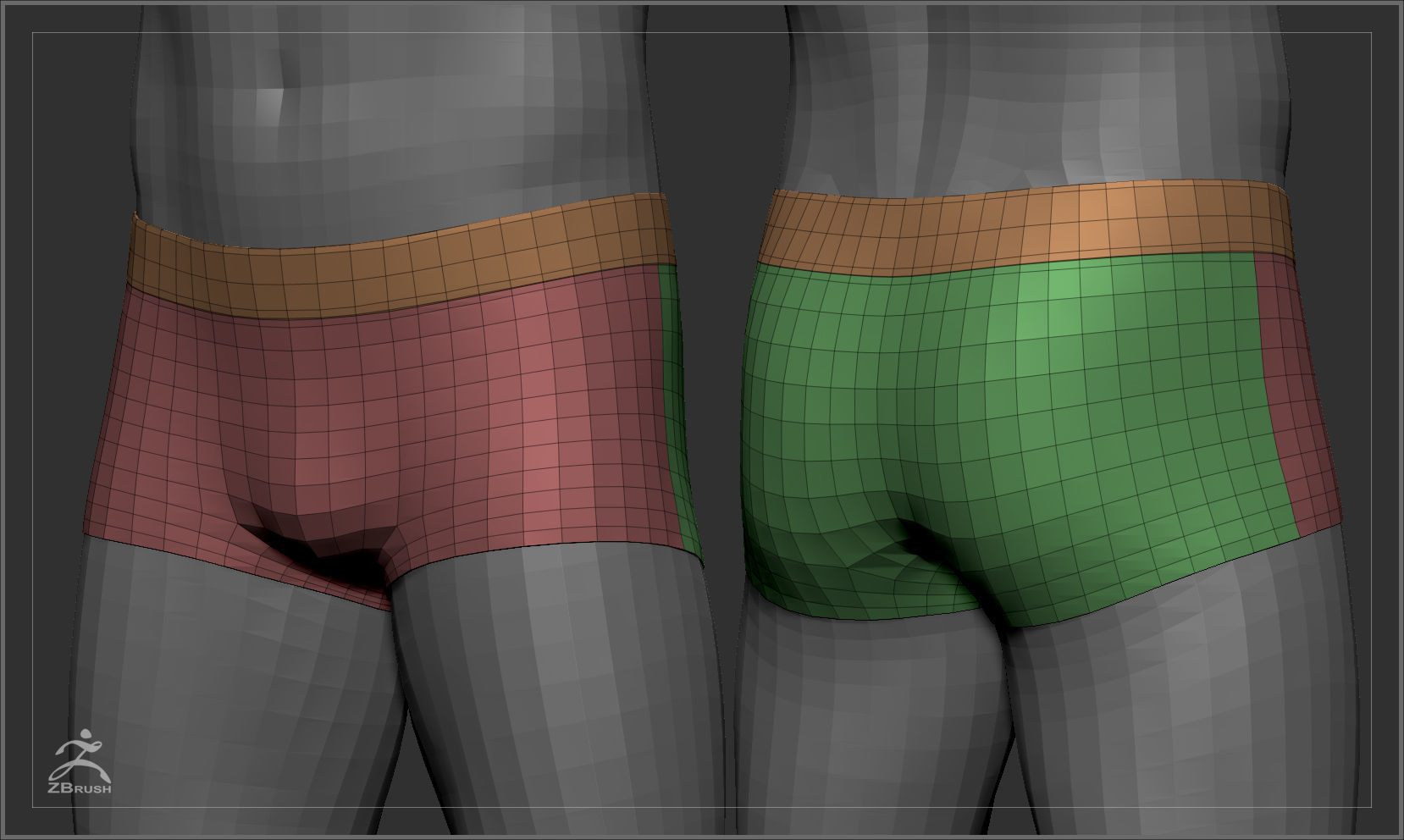 Average Body Basemesh Set 3D model_36