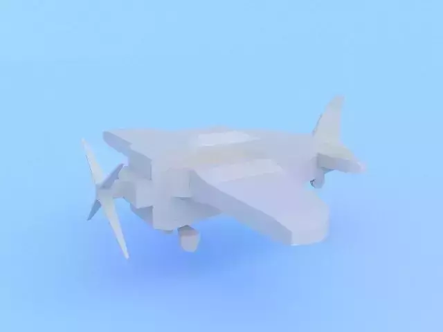 Cartoon style old plane model Free low-poly 3D model