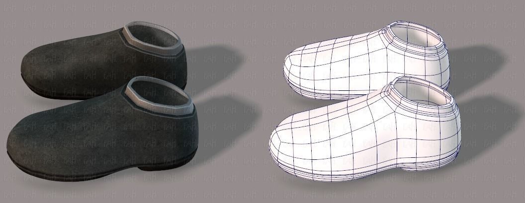 Shoes cartoon Low-poly 3D model_23