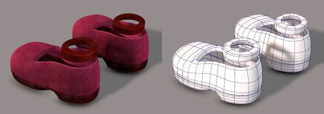 Shoes cartoon Low-poly 3D model_38