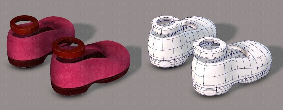 Shoes cartoon Low-poly 3D model_36