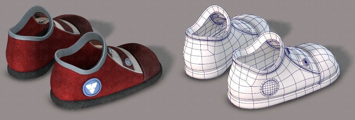 Shoes cartoon Low-poly 3D model_12