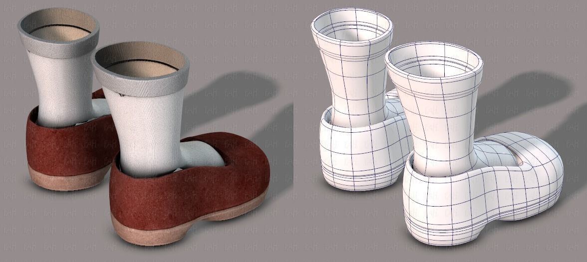 Shoes cartoon Low-poly 3D model_28