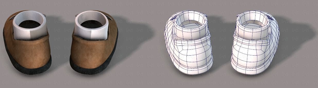 Shoes cartoon Low-poly 3D model_5