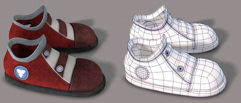 Shoes cartoon Low-poly 3D model_11