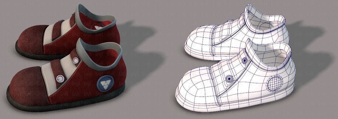 Shoes cartoon Low-poly 3D model_15