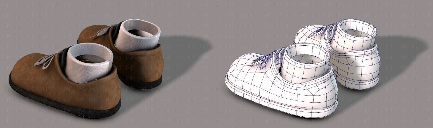 Shoes cartoon Low-poly 3D model_6