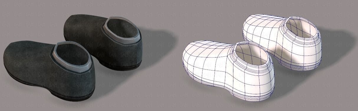 Shoes cartoon Low-poly 3D model_22