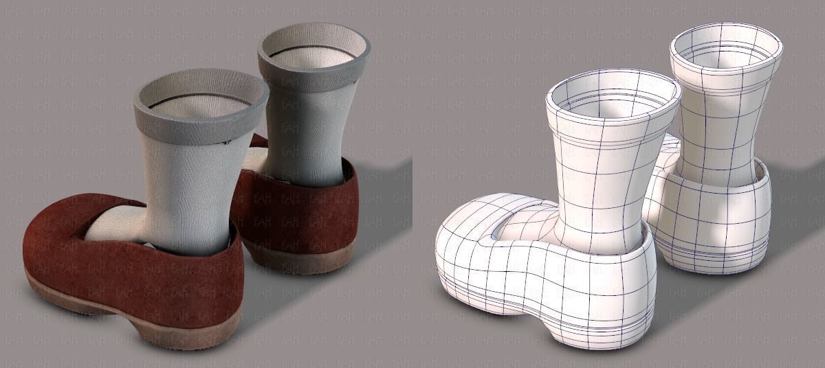 Shoes cartoon Low-poly 3D model_30