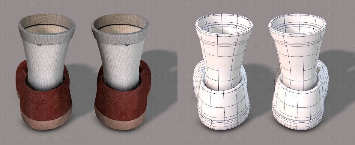 Shoes cartoon Low-poly 3D model_29