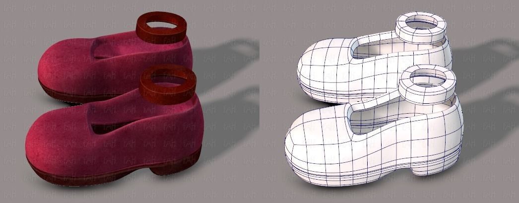 Shoes cartoon Low-poly 3D model_39