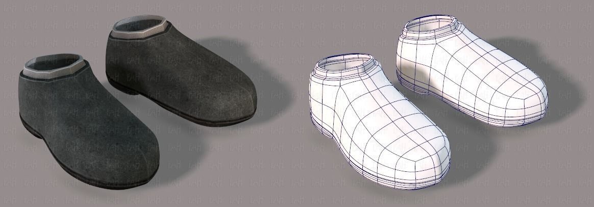 Shoes cartoon Low-poly 3D model_18