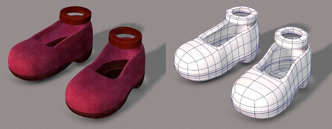 Shoes cartoon Low-poly 3D model_40