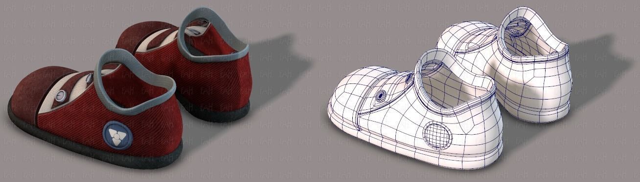 Shoes cartoon Low-poly 3D model_14