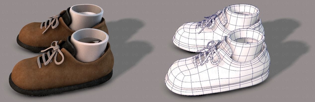 Shoes cartoon Low-poly 3D model_7